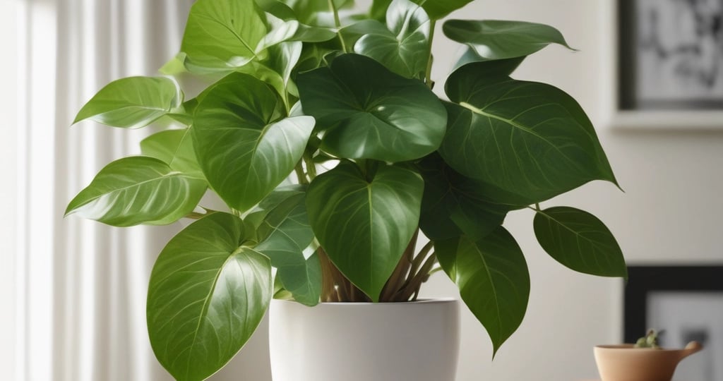 guía poto planta colgante exuberante