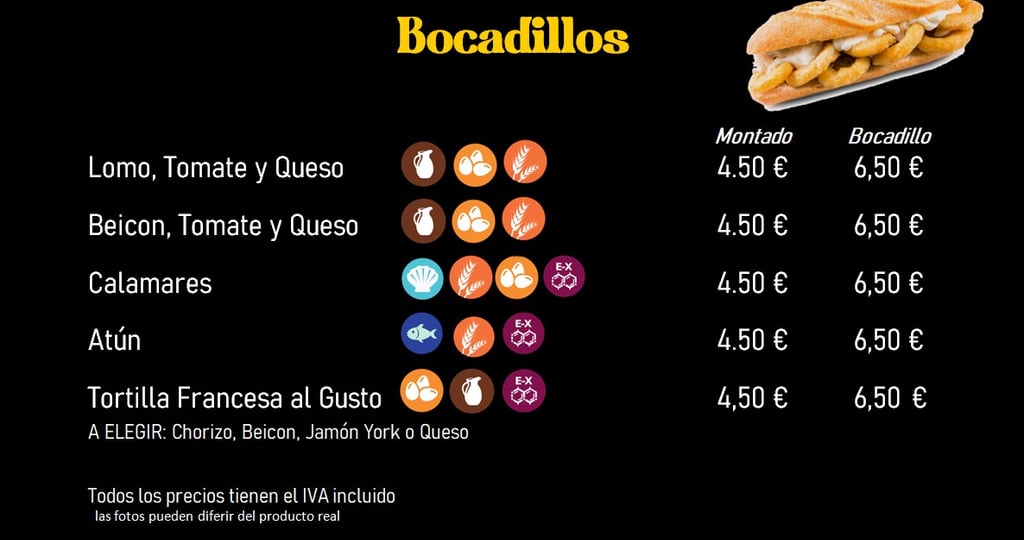 carta bocadillos
