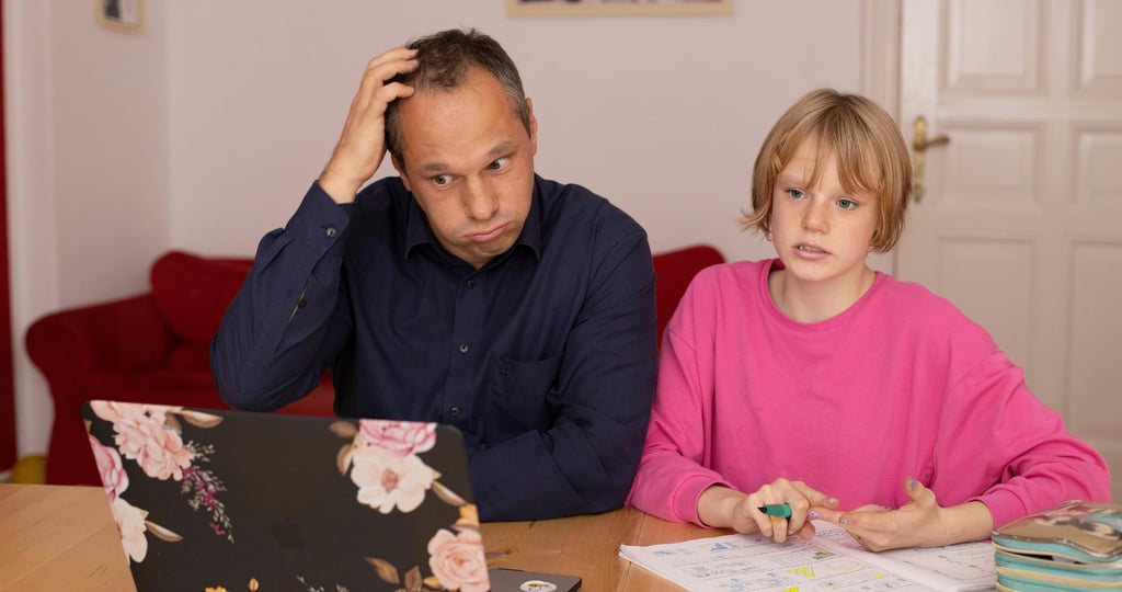 A parent who is stuck and needs to get a tutor to help him with his child