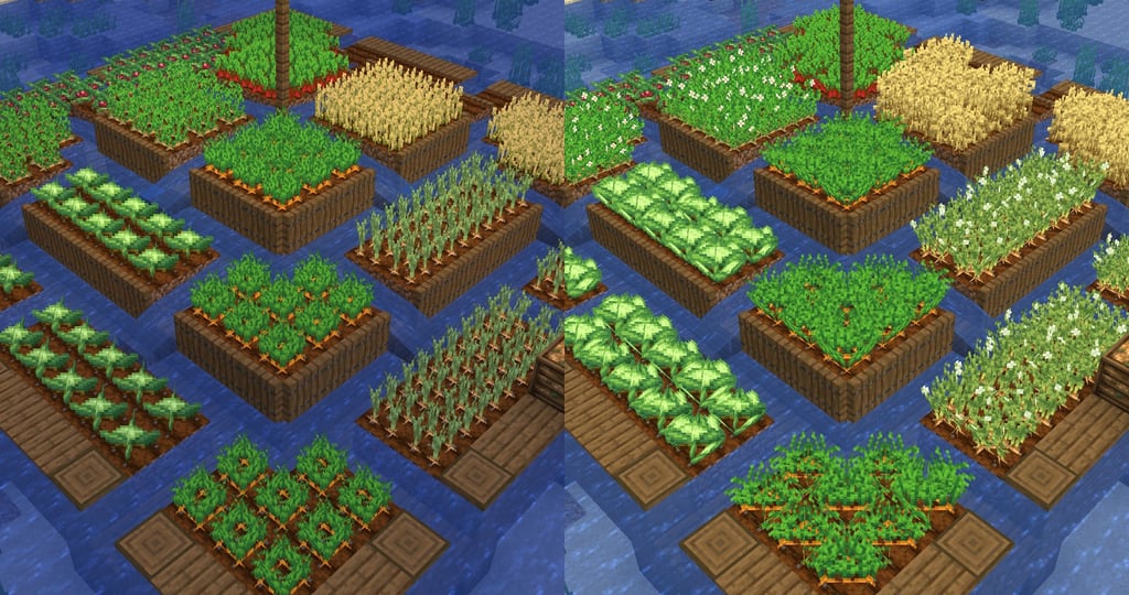 Classic Textures on the left / Fancry Crops textures on the right