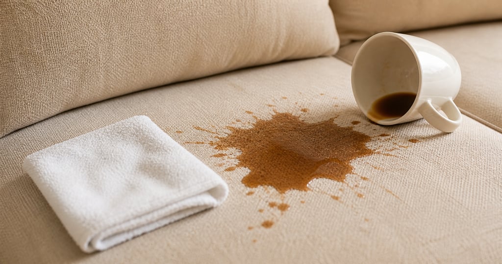 Tache de café sur canapé tissu – comment l'enlever sans auréole