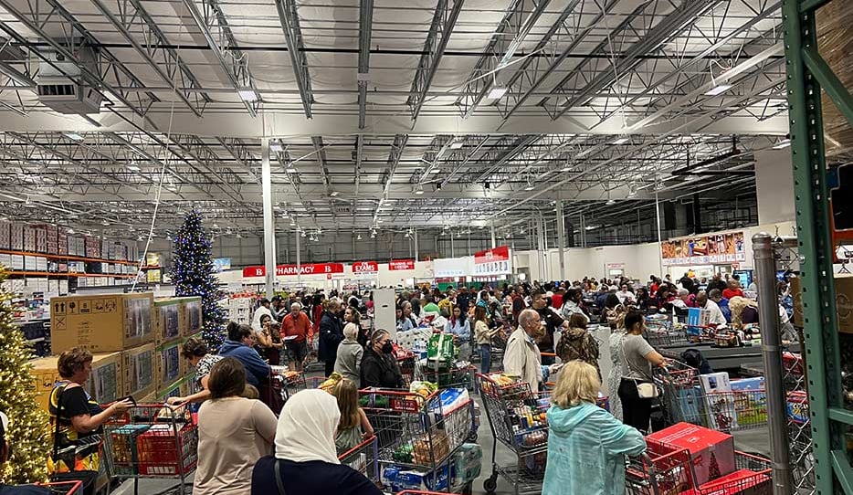Inside of Costco in Durham North Carolina
