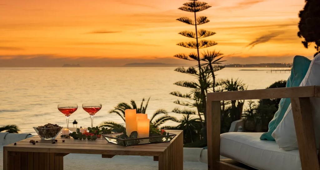 Cocktail terrace at Villa El Rincon with sea view