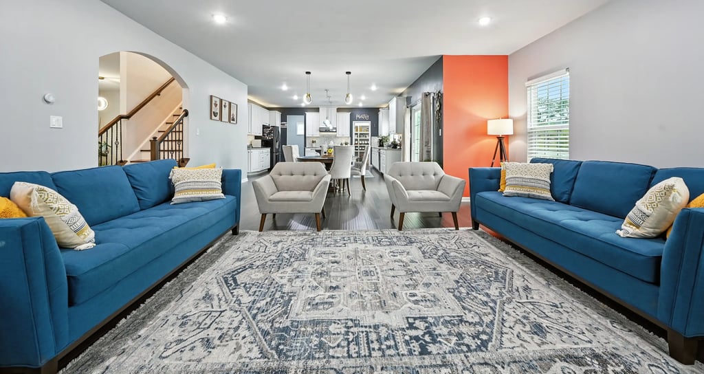 Open concept living room interior of a residential property in Downingtown, PA