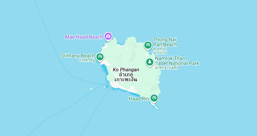 Mappa di Koh Phangan in Thailandia