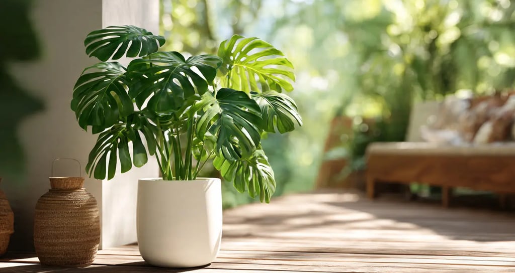 Aclimatando una planta de interior en la terraza durante la primavera