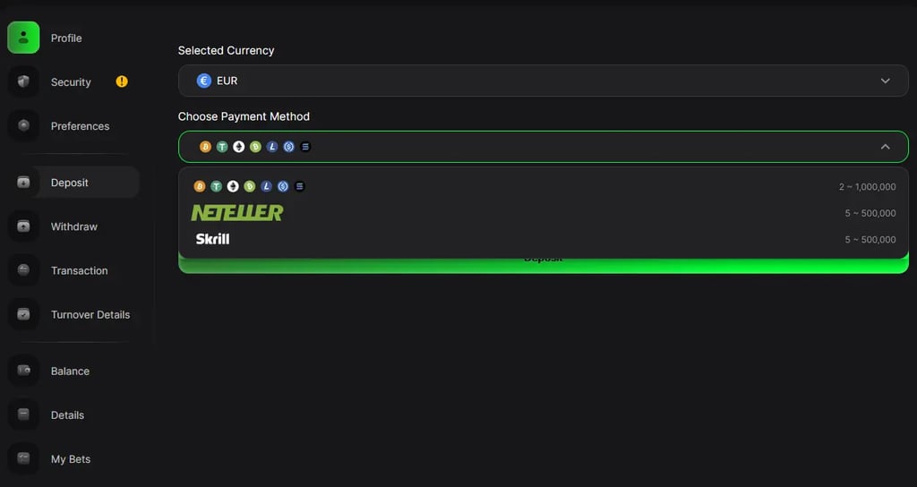 96EX deposit BFB247 Orbit exchange