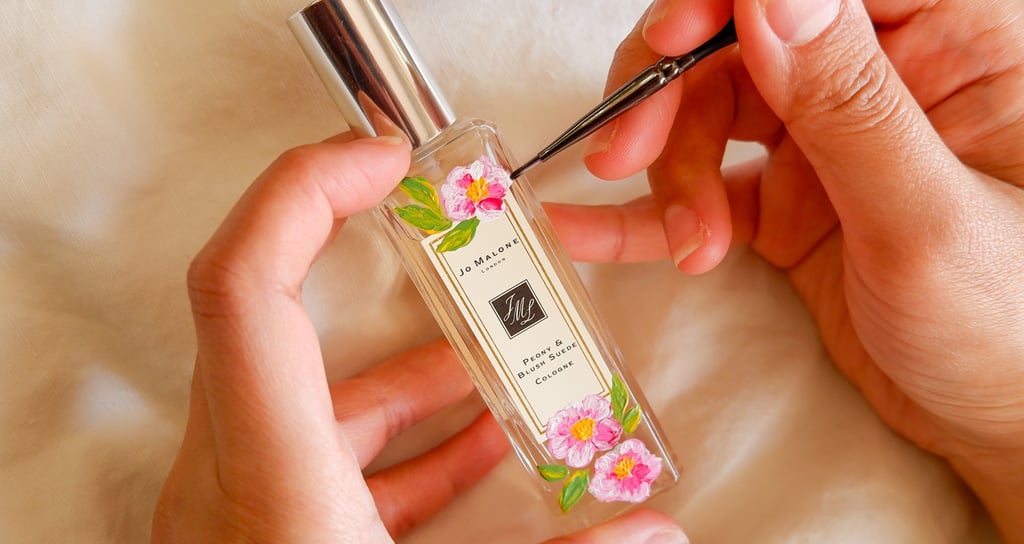 Hand painted Jo Malone perfume bottle for activation by NYC event artist Handwritten by Belle.
