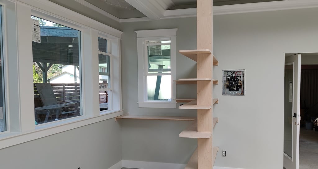 custom trim work with shelves
