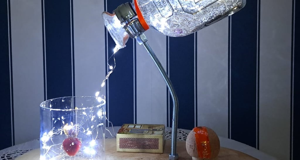 Bottiglia Luminosa Cuore in Fiamme