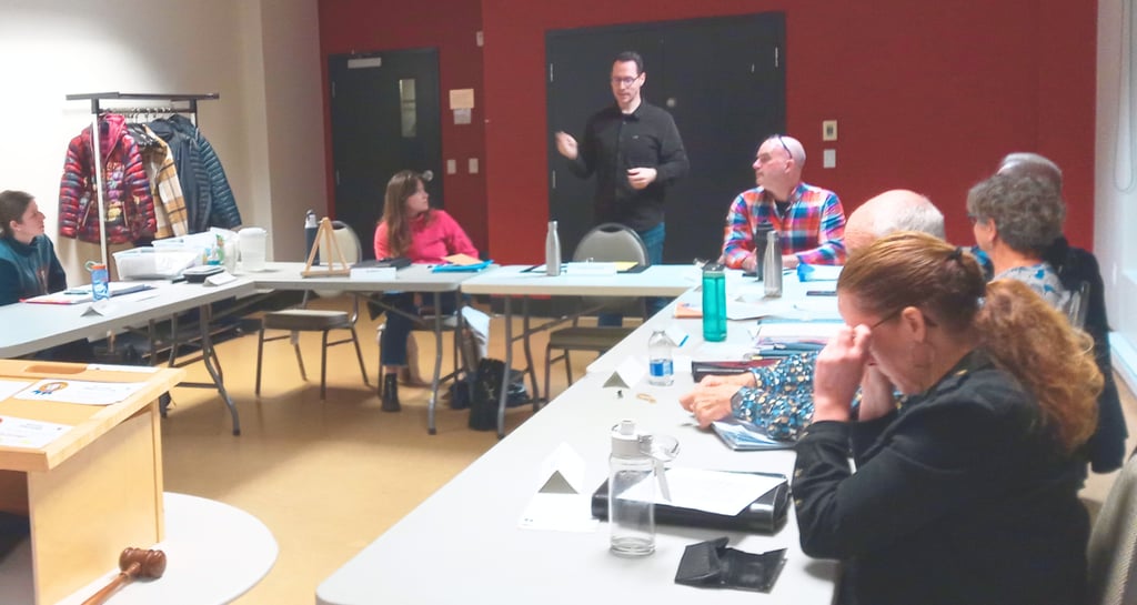 Réunion de groupe du club Toastmasters Vallée-du-Richelieu.