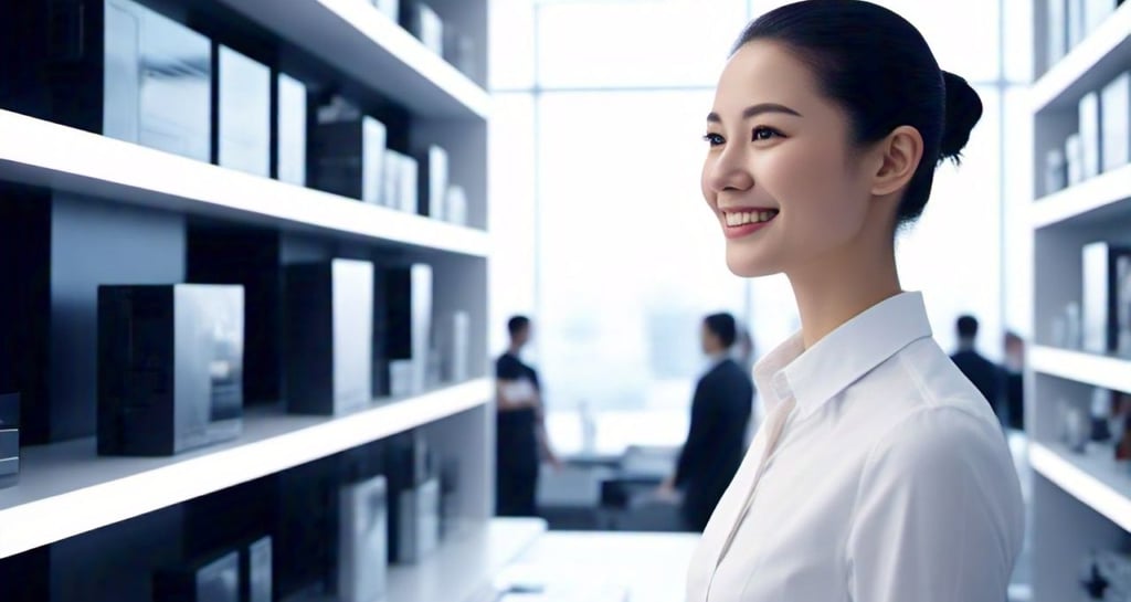 a woman in a white shirt smiling