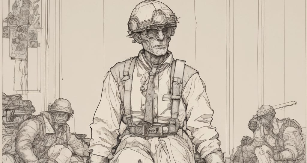 Portrait of a thoughtful artist gazing out a window, light casting shadows on their face.