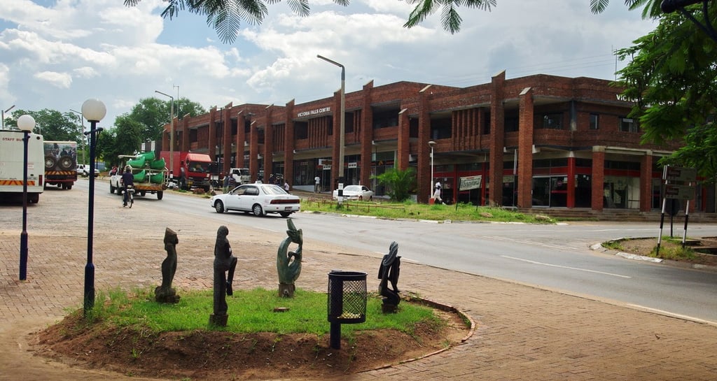 Victoria Falls shopping center only a 5 minute walk from Tabona House lodge.