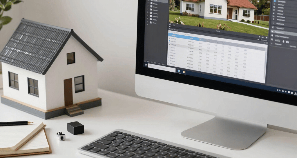 High-resolution image of sleek, modern carpentry tools arranged on a dark charcoal surface with golden accents.