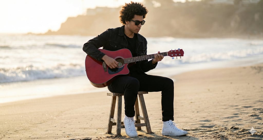 Beach Stool Guitar Portrait
