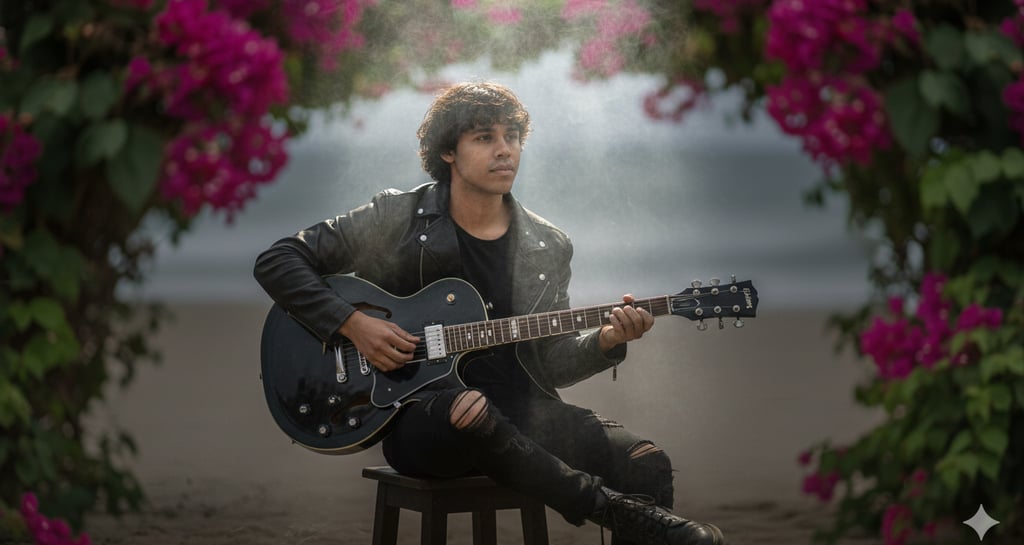 Dark Cinematic Guitarist Portrait