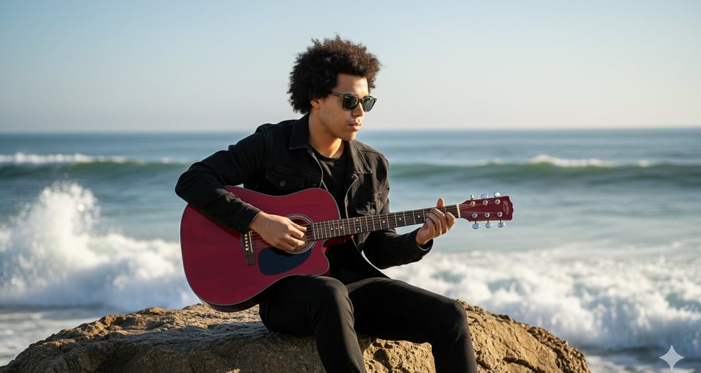 Rock Seat Guitar Pose