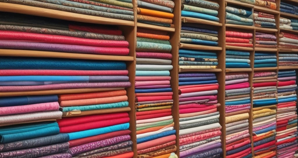 An artisan sewing a delicate button onto a bag in a softly lit workshop.