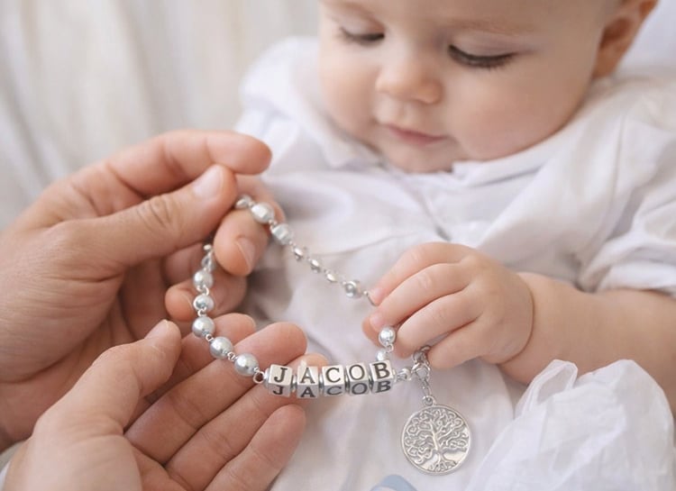 personalised christening rosaries