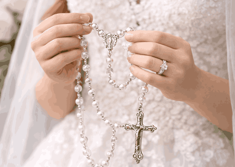 wedding bridal rosary beads