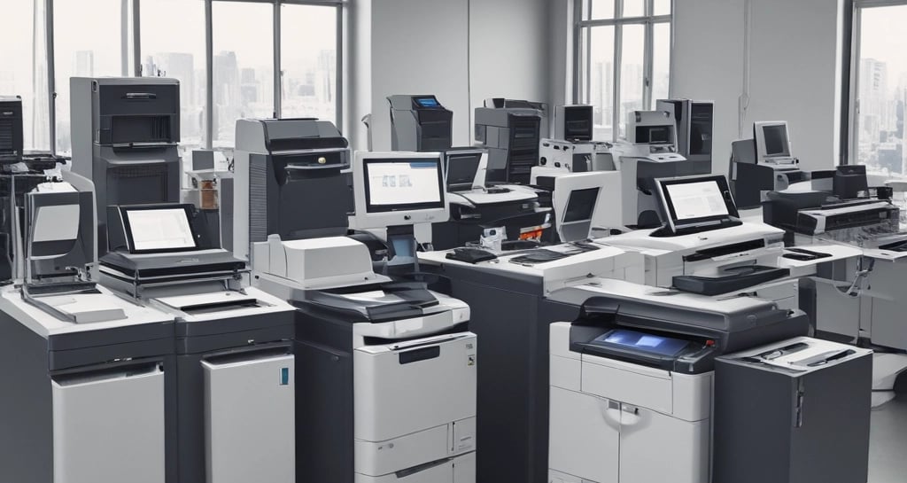 Close-up of a sleek modern computer setup with multiple monitors displaying network configurations