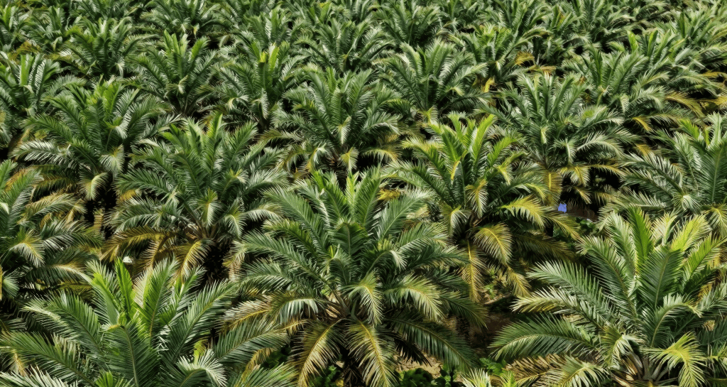 A sunlit field of lush green maize stretching toward the horizon under a clear blue sky.