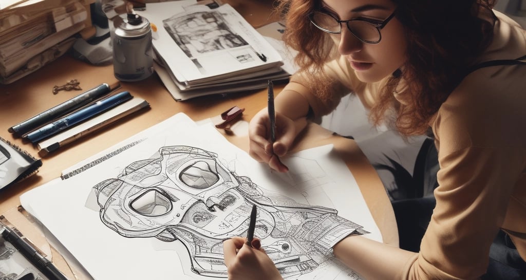 A designer sketching fresh ideas for urban-inspired fashion pieces.