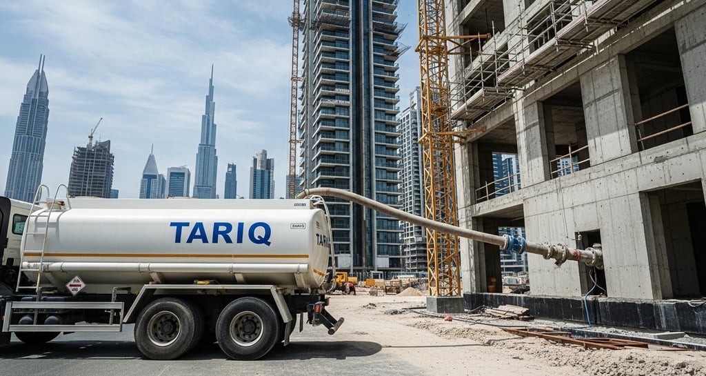 a tanker supply water for construction