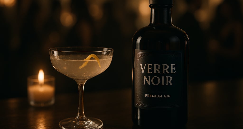verre noir gin in a glass