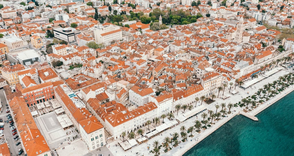 bird perspective of diocletian palace in Split Crotia
