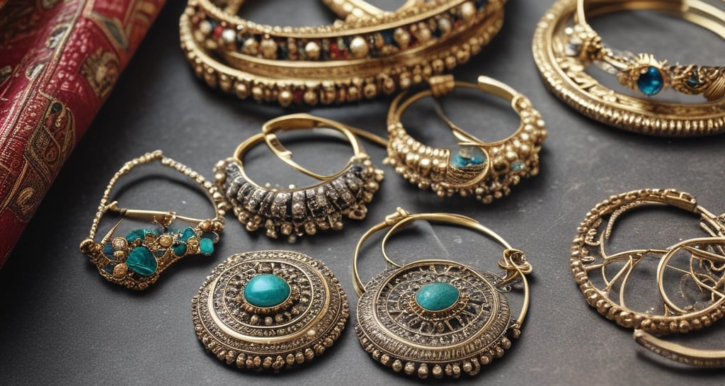 Close-up of colorful imitation necklaces displayed on a wooden table.