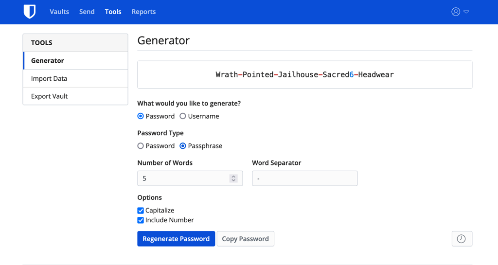 example of a passphrase generator