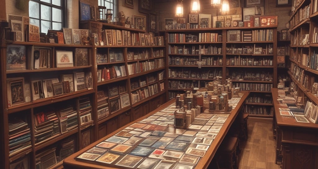 A vibrant display of trading card games available at runehaus.