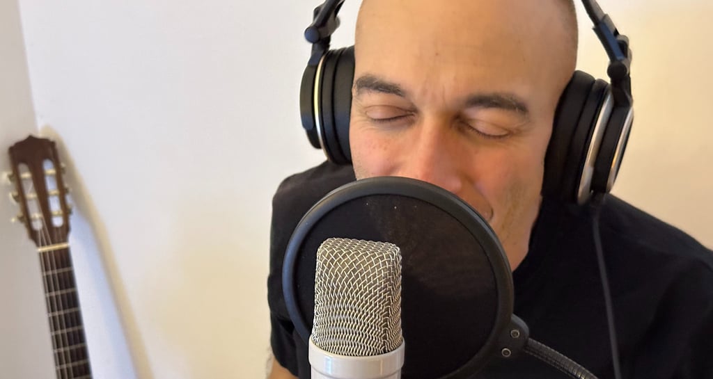 In the studio recording vocals for my night night lullabies album