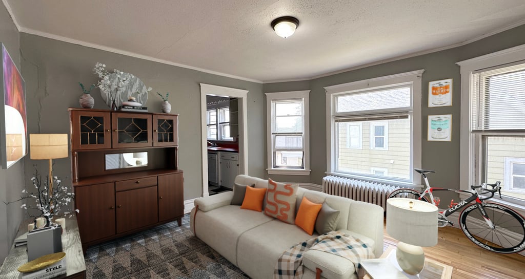 Digital Staging of a completely empty living room