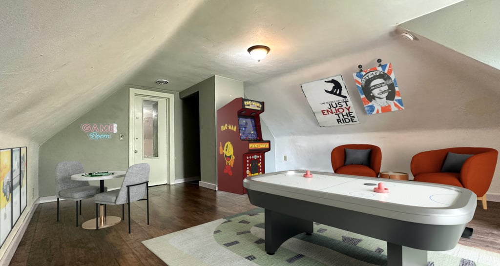 Digital Staging of a completely empty room for entertainment