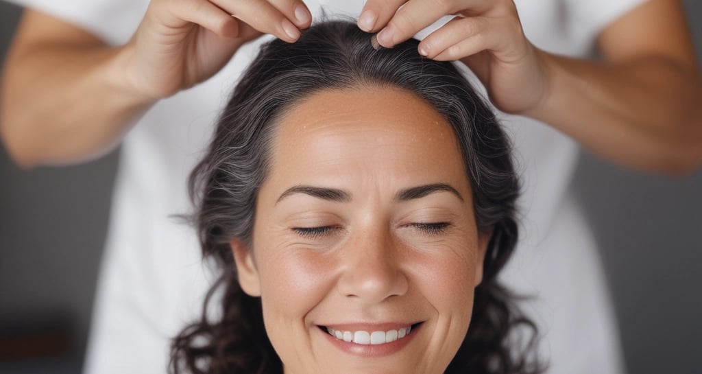 A smiling nurse consulting with a client in a bright treatment room.