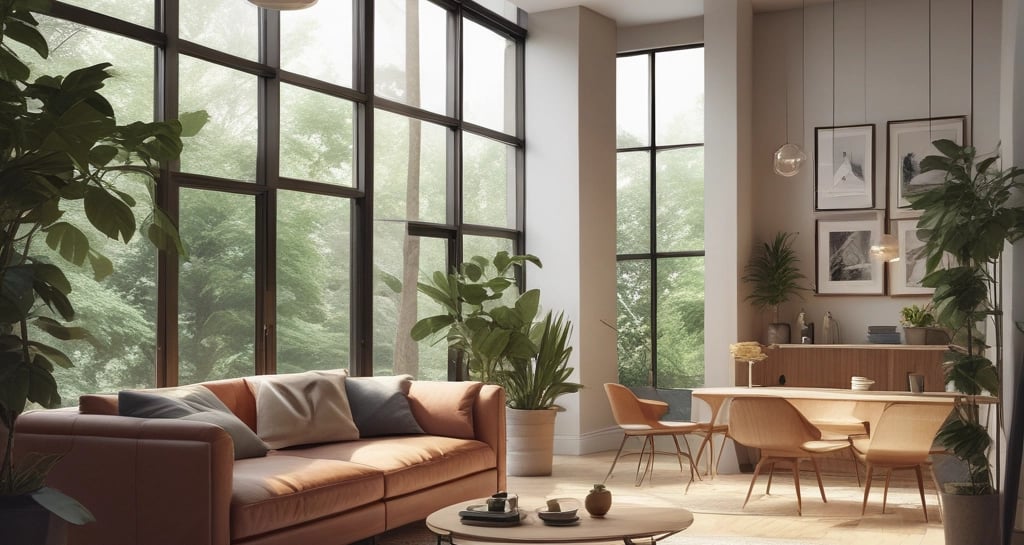 A sleek, modern architectural interior featuring clean, curved lines and a minimalistic design. The ceilings are high with a grid-like pattern of recessed lights. The walls are smooth and mostly gray, and the front view shows a ramp leading down a hallway, indicating accessibility and modernity.