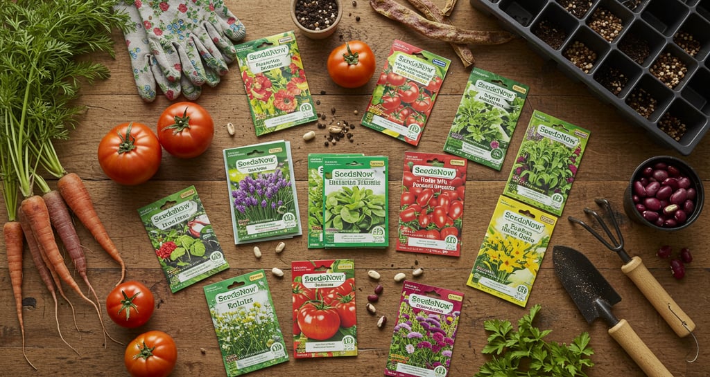 SeedsNow heirloom seed packets vegetable seeds flower varieties organic seeds