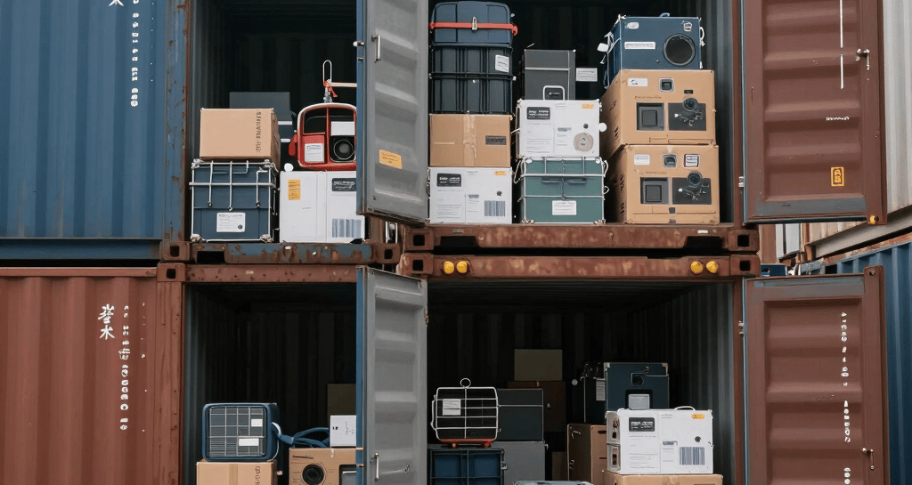 A vibrant marketplace scene showing professionals exchanging goods in a modern setting.