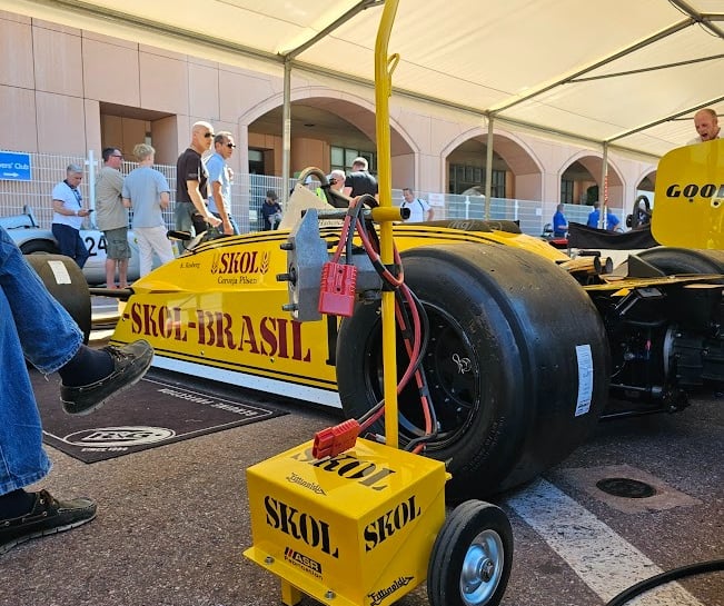a yellow historic race car F1 Motorsport fabrication