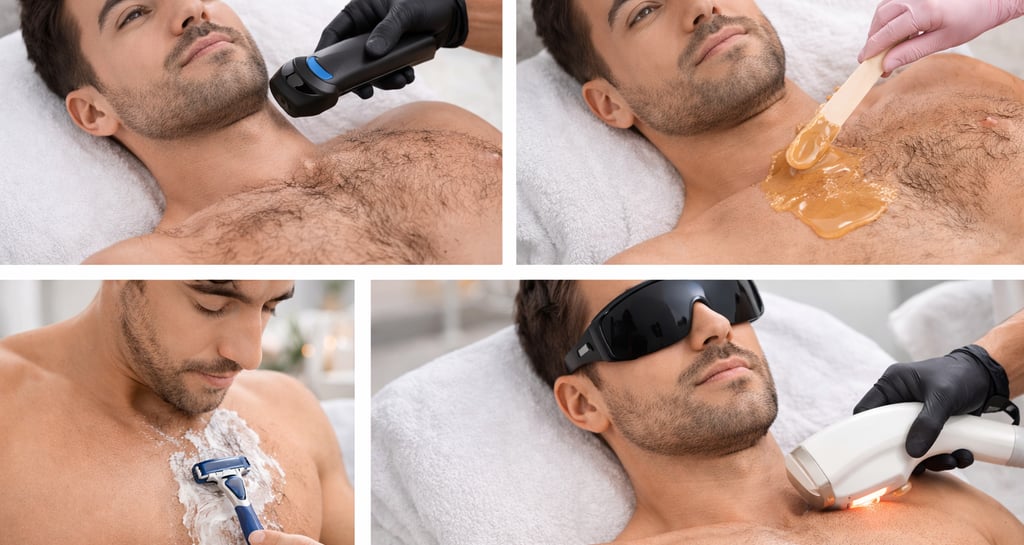 Depilação Masculina varios métodos