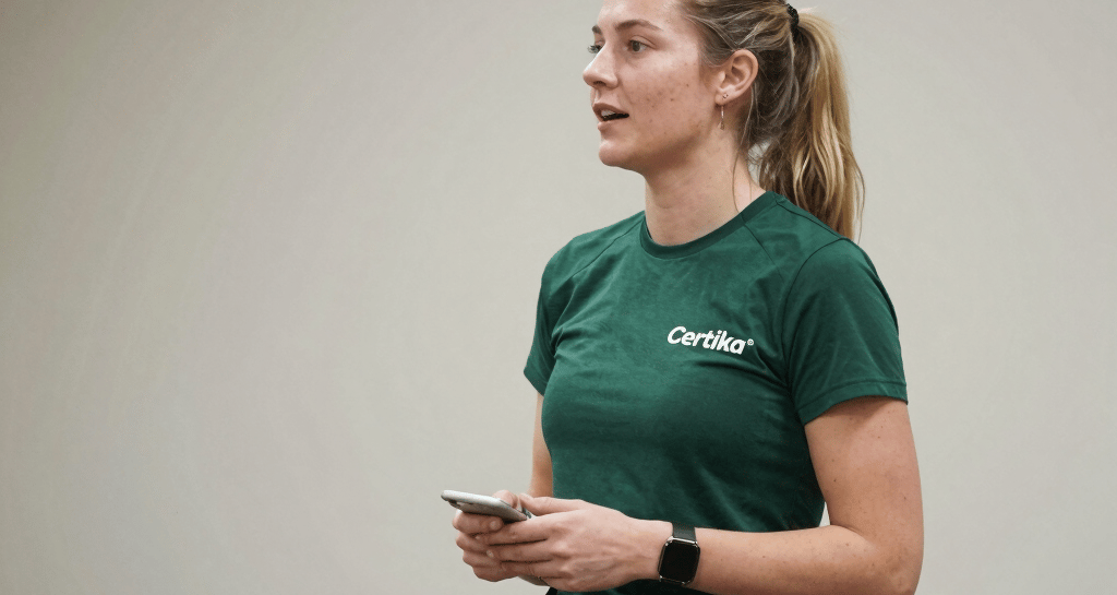 Close-up of a certificate awarded by Certika Pro with official seals.