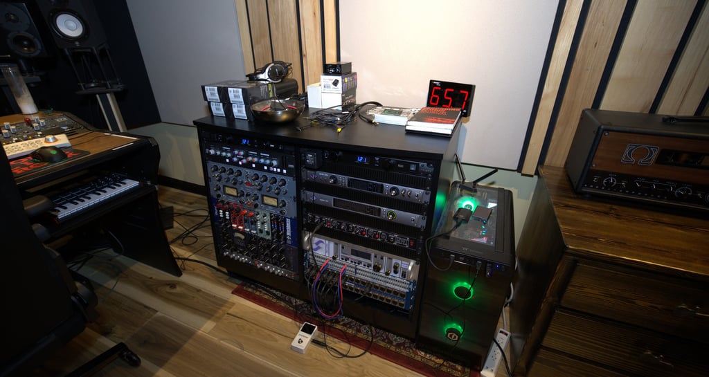 Control Room B Gear Rack at recording studio in Atlanta, GA