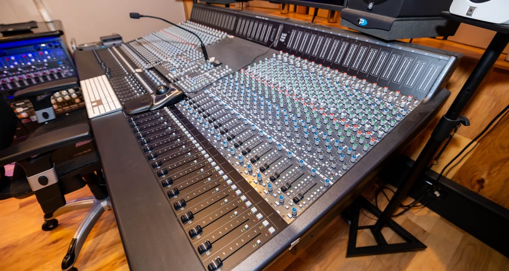 Mixing console in Control Room A at recording studio in Atlanta, GA