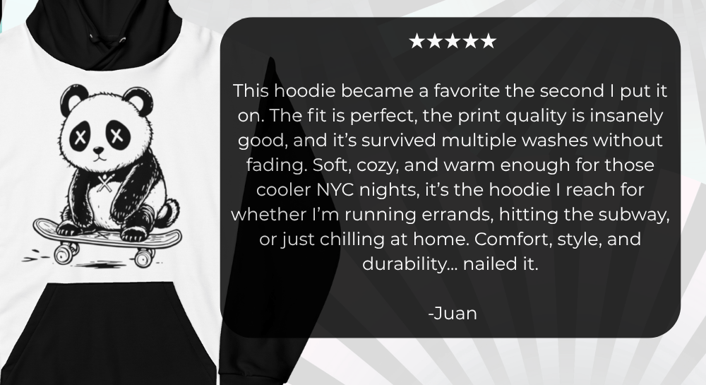 weirdcore hoodie with a panda bear on skateboard