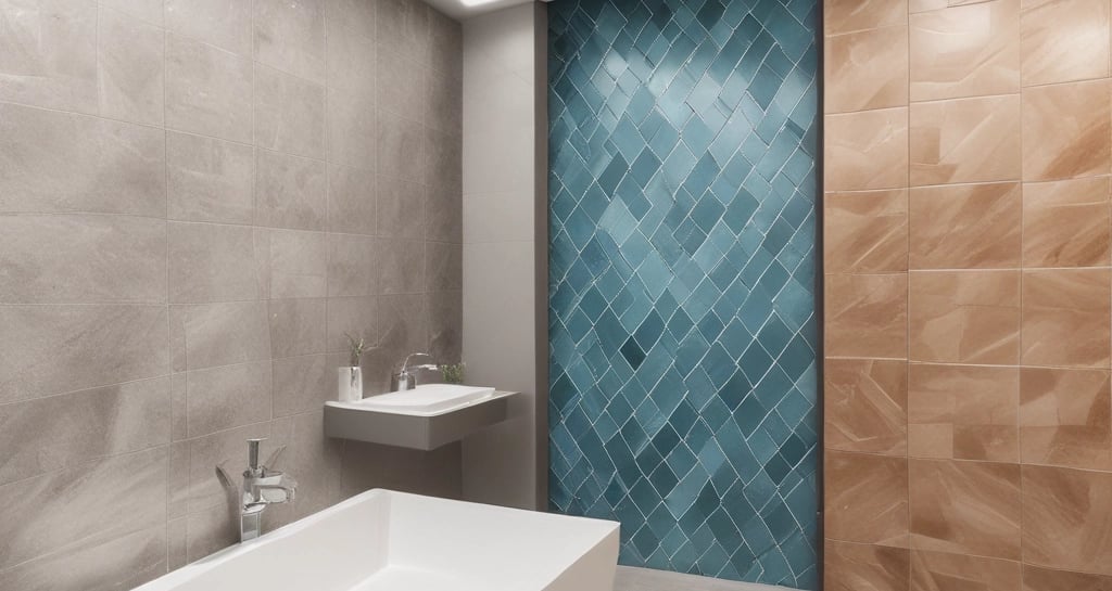 Wide shot of the Ambika Marbles showroom interior showcasing staff assisting customers with tile selections.