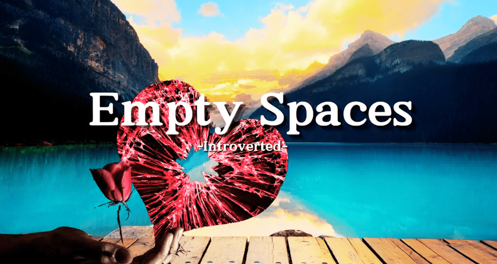 'Empty Spaces' video thumbnail, nature, broken heart and a rose