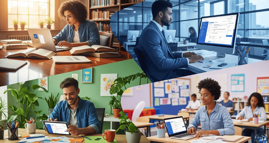 Diverse users, including students and professionals, use LightPDF in various environments.